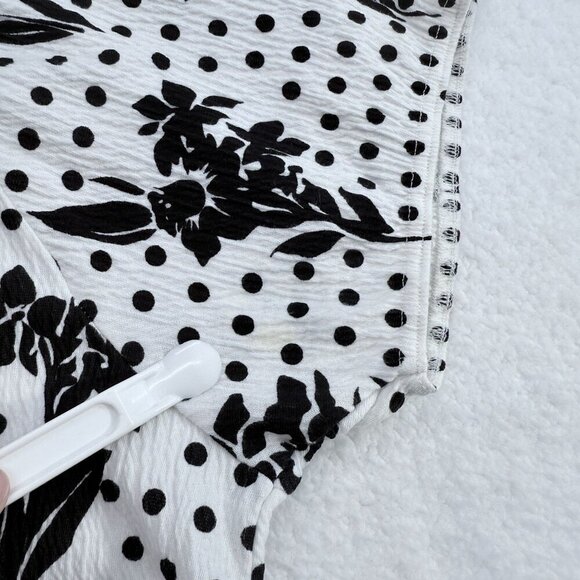 Dressbarn Polka Dot Floral Gauze Tunic Top Peasant Boho B & W Womens 18/20 - Picture 11 of 11